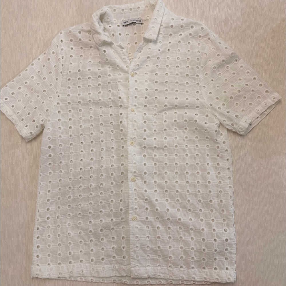 Zara White Men's Casual Button Down Shirt